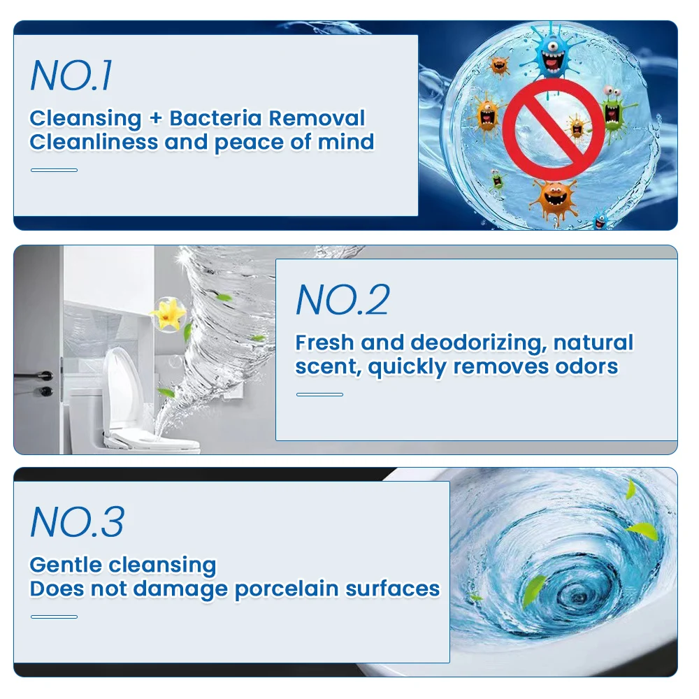Two Colour Toilet Cleaner Deodorant Cleaner Tablet Toilet Bowl for Bathroom Bubbles Cleaning To Remove Urine Stains Odor