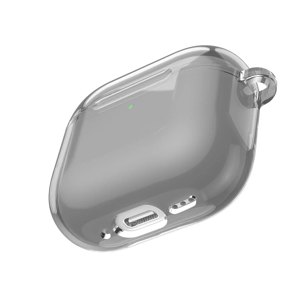 Clear TPU Shockproof Case Cover for Wireless Earphones with Carabiner