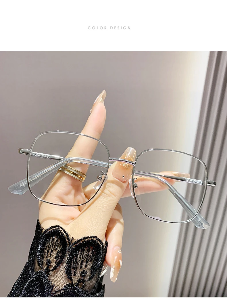 Lichtempfindliche, farbwechselnde, modische Anti-Blaulicht-Myopie-Metallbrille mit großem Rahmen 9790 – Detail 19