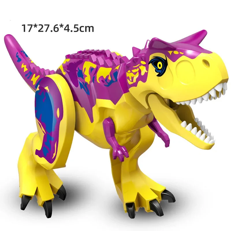 thumbnail image 1 of Figuras de dinosaurios grandes de Jurassic Dino World, bloques de construcción, Velociraptor, T-Rex, Triceratops, Indominus Rex, juguetes para niños, 1 of 5