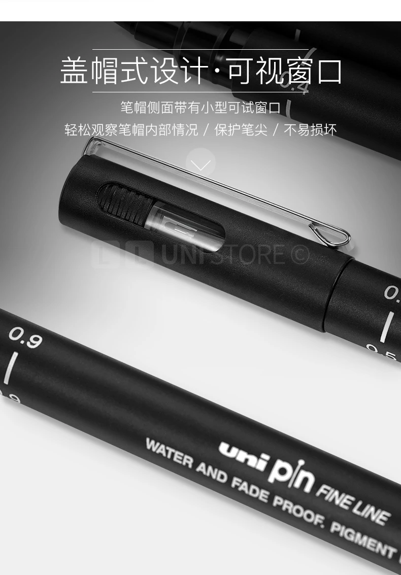 Uni Pin-200 Fineliner Zeichenstift, 3/6/12-teiliges Set, Skizzenset, wasserfeste Nadel, Gelstifte, 0,25–0,94 mm, handgezeichnetes Comic-Design – Detail 19