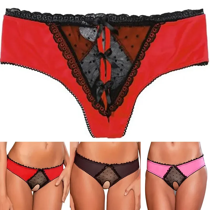 

Women Sexy Lace Open Lingerie Erotic Underwear Transparent Crotchless Underwear Underpants Sexy String panties women