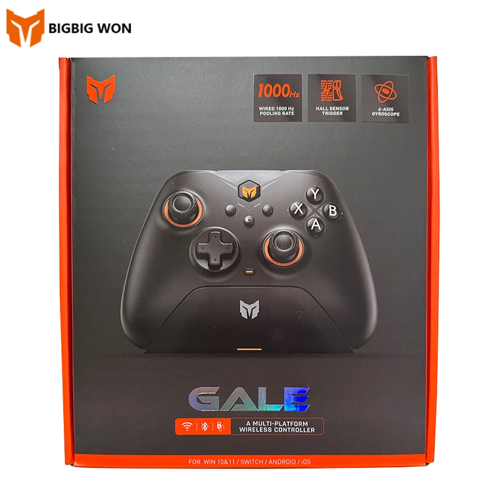 

BIGBIG Won Gale Wireless Gaming Controller Hall Trigger 2.4G Bluetooth Gamepad Charging Dock for Nintendo Switch PC iOS Android