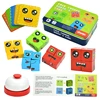 Children Montessori Emotion Change Building Blocks Feeling  Expressions Puzzles Educational Kid Card Match Game With Bell Ring 3