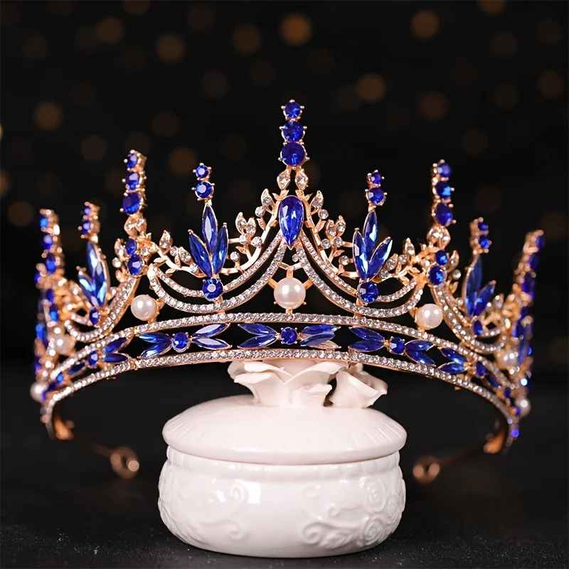 Luxury Pearl Crystal Tiaras And Crowns For Women Bride Rhinestone Prom Diadem Crown Tiara Wedding Bridal Hair Accessories Crown