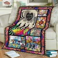 Rock Band Music Soft Flannel Blanket B-Beatles Signature Throw Blanket Soft Art Poster Bedspread Sofa Air Conditioner Cover 1