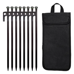 Heavy Duty Forged Steel Tent Stakes - Set of 4/8 with Storage Bag for Outdoor Camping (8PCS)