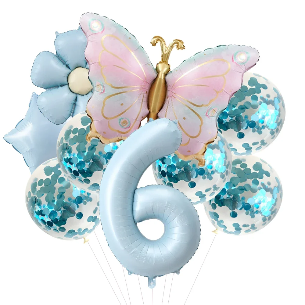 Pink Butterfly Foil Balloons for 5th Birthday Party Décor