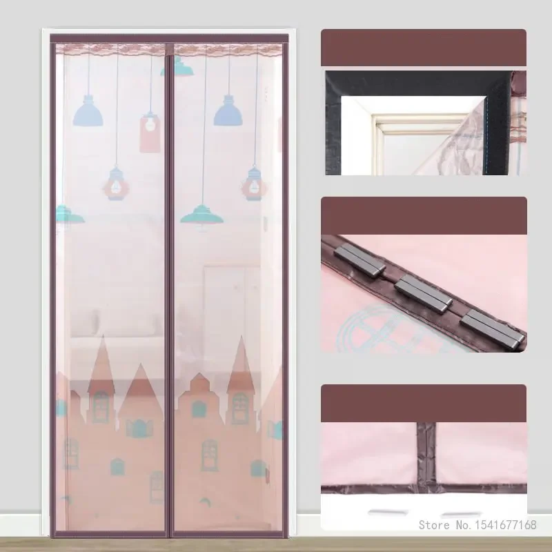 Creative Magnetic Screen Door Curtain, Anti Mosquito Net, Insect Fly Bug Curtains, Automatic Closing Mesh, Summer, 1Pc
