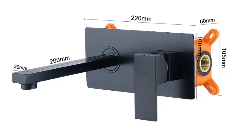 BAKALA Bathroom Faucet Basin Sink Tap Wall Mounted Square Brass Mixer LT-320BR basin faucet,bathroom faucet