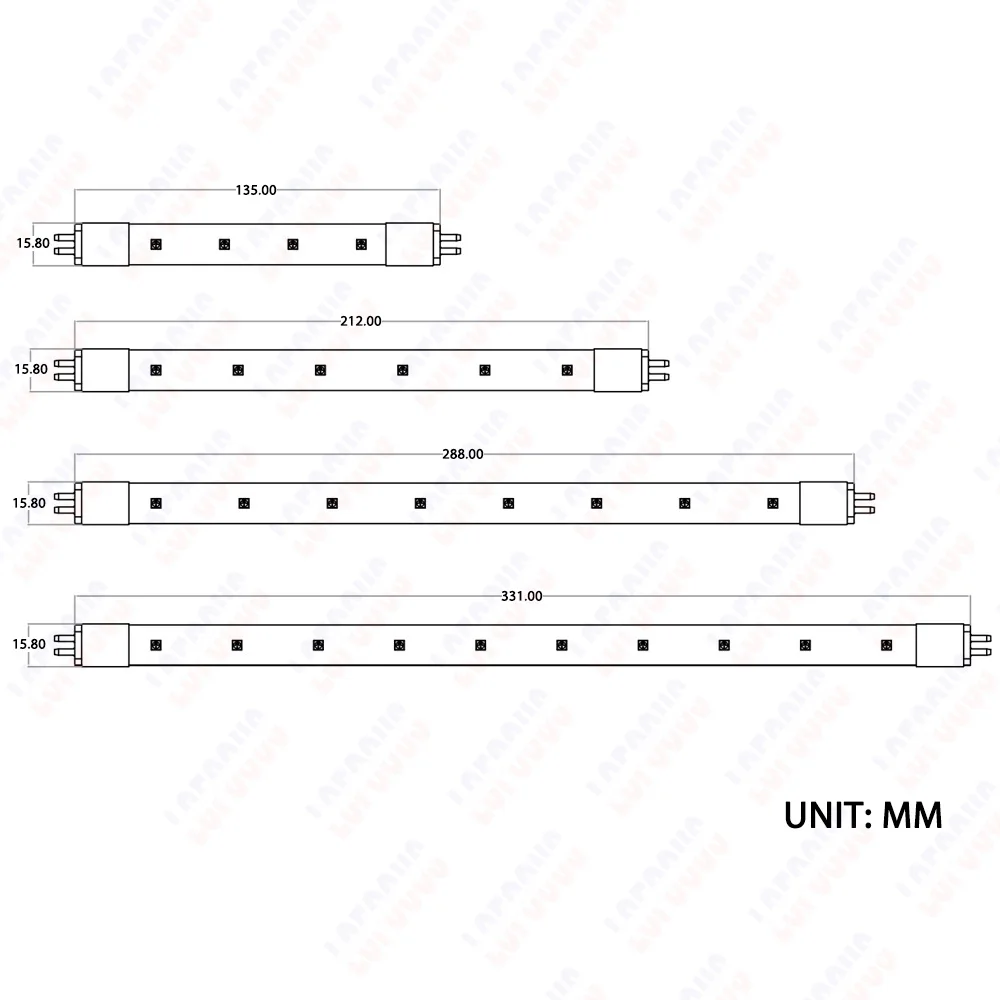 T5 Deep UV LED Ultraviolet Tube Lamps 270nm 280nm UVC with UVA 12V 24V For Purification Disinfection Sterilization uv disinfection lamp uv sterilization lamp