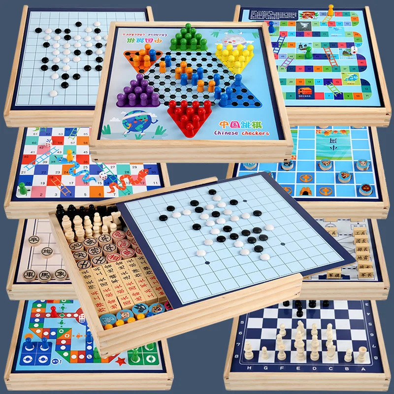 Multi in One Checkers, Flying Chess, Five-in-a-Row Chess, Animal Fighting Chess, Multi functional Chess, Student Puzzle Toy 3