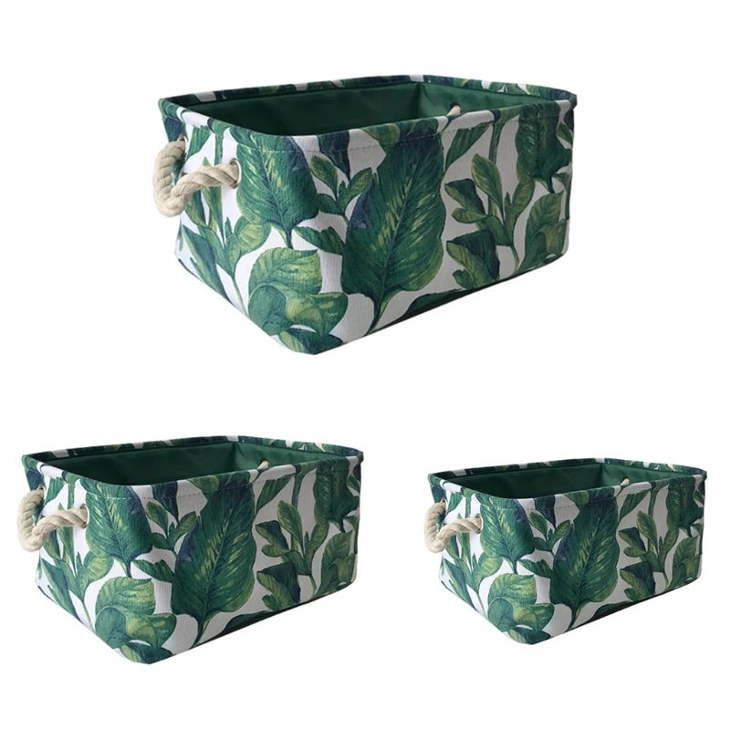 

European Folding Waterproof Laundry Hamper Clothes Storage Baskets Home Decoration Leaves Barrel Kids Toy Organize
