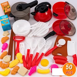 Kids' Deluxe Kitchen Playset: Cooking, Stir Frying & Food Preparation Fun (Red 50 piece set)