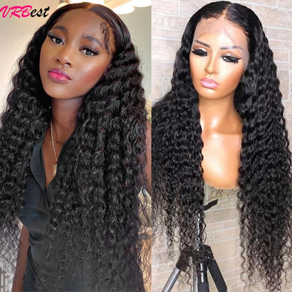 

360 Full Lace Front Human Hair Wigs For Black Women Deep Wave Curly Lace Front Wig Wet And Wavy Loose Deep Wave Frontal Wig