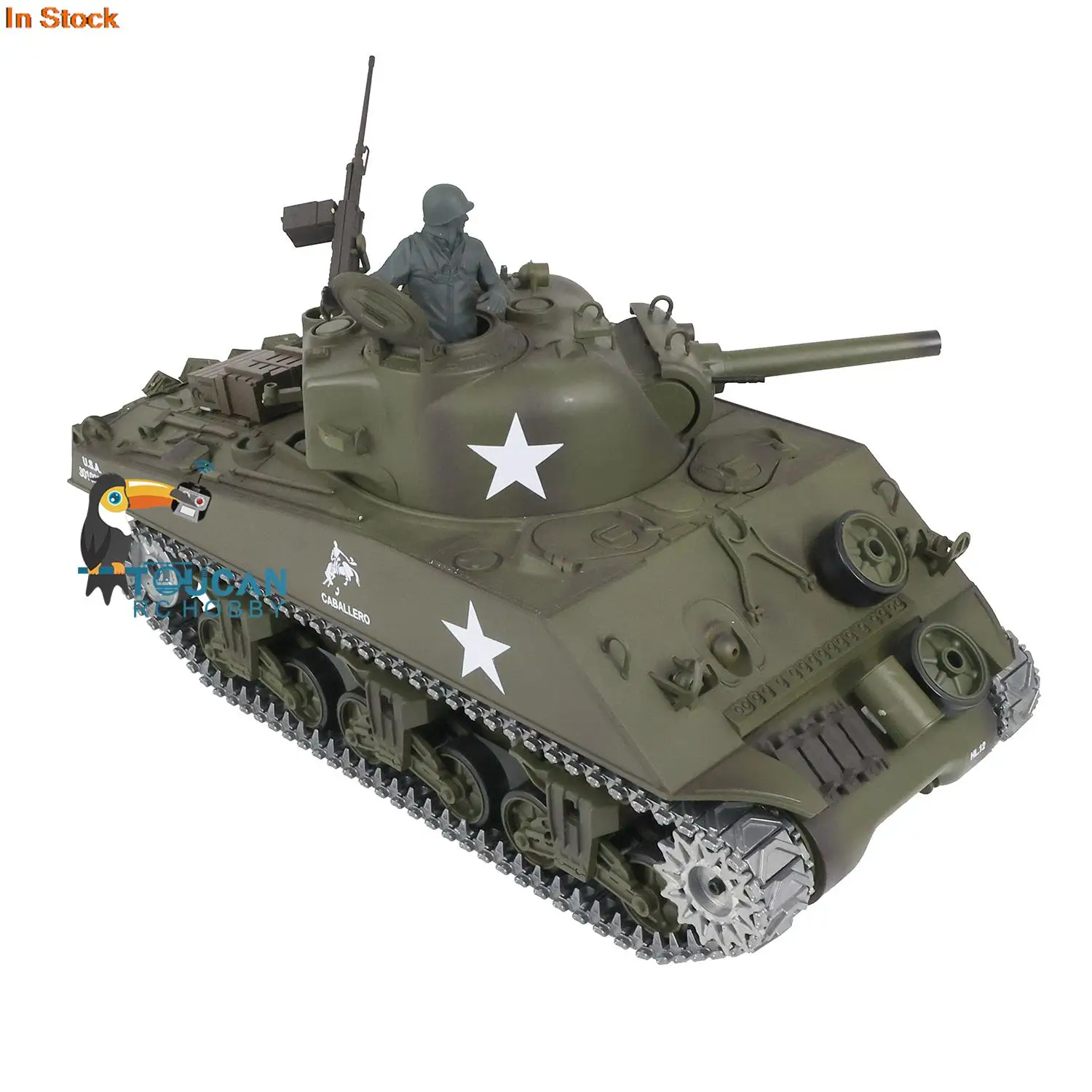 HENG LONG 1/16 Scale 7.0 Upgraded M4A3 Sherman RTR RC Tank Toys 3898 W/ 360° Turret Engine Sound Sprockets BB Shoot TH17675-SMT4 6