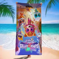 1PC Cartoon SuperKitties Towel Microfiber Beach Towel Quick Dry Kids Beach Blanket Soft Unisex Camping Pool Towel 1