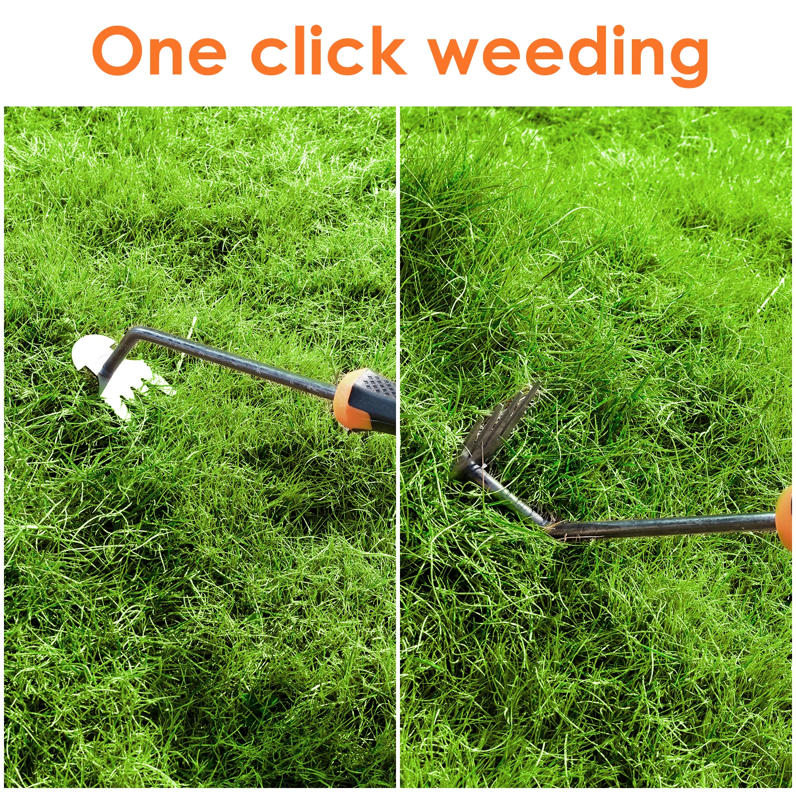 Weed Puller Tool 5.7in Uprooting Weeding Tool Gardening with 4 Teeth Multifunctional Hand Weed Remover Tool for Yard Farm Garden 4