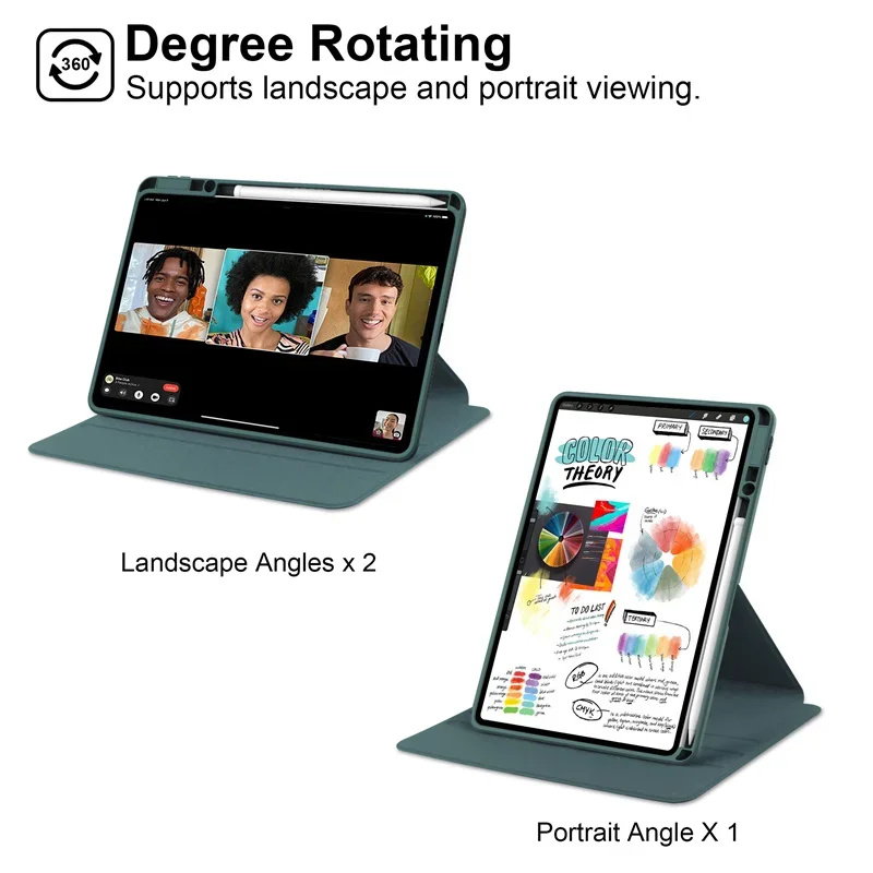 Premium 360° Rotating Acrylic Stand Case with Pencil Holder