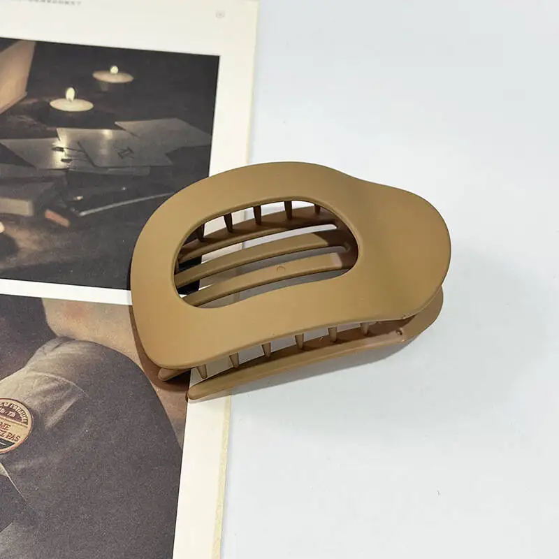 Neue Ankunft Heißer Verkauf Flache Oval Haar Klaue Clip Matte Entenschnabel Clip Back-of-Kopf Brötchen Haar zubehör Einfache Clip Haar Ornament – Detail 6