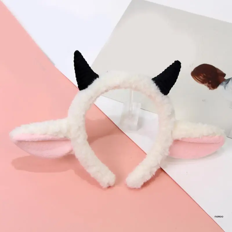 Lovely Plush Sheep Ear Headband Cartoon Furry Headband Party Stage Costume Headdress Adult Child Cosplay Party Headgear hair accessories cosplay headpiece