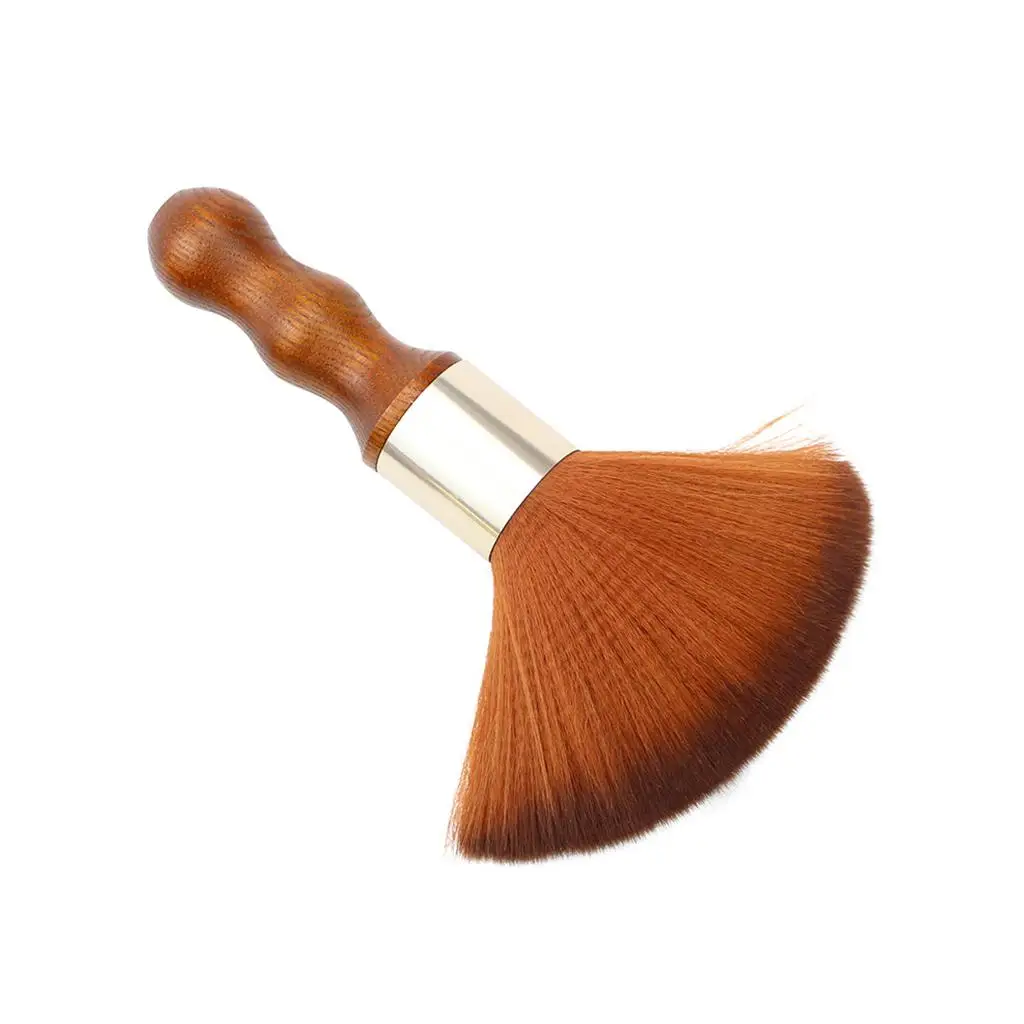 Hair Cutting Neck Cleaning Duster Barber Brush Wooden Handle with Dense and