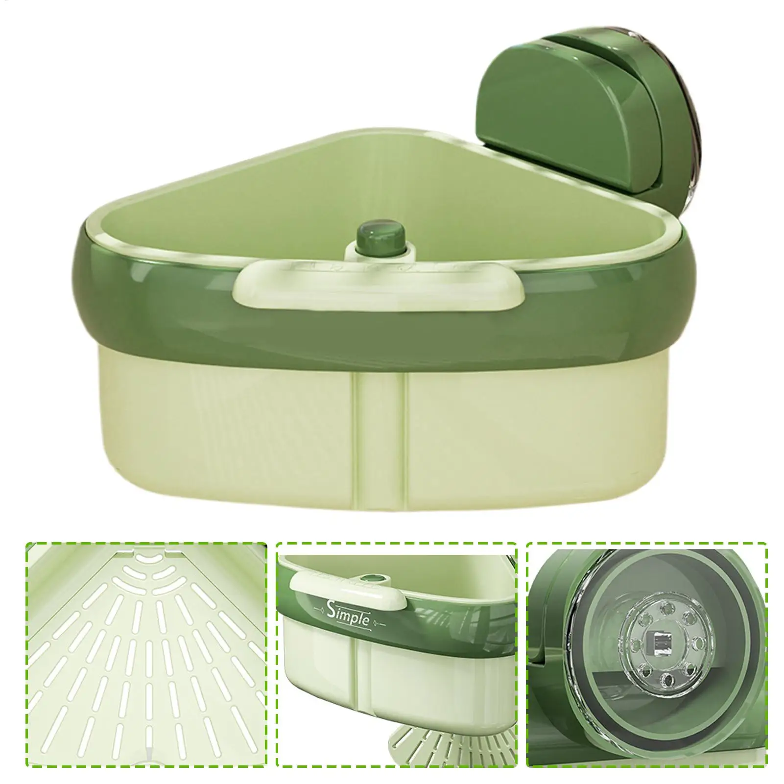 Household Suction Cup Sink Drain Basket Fruit Washing Filter Basket Kitchen Triangular Sink Strainer For Restaurant Food Waste