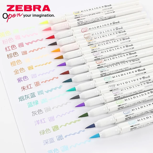 Zebra Mildliner Double Ended Brush Pen - Friendly Color Set — Stationery Pal