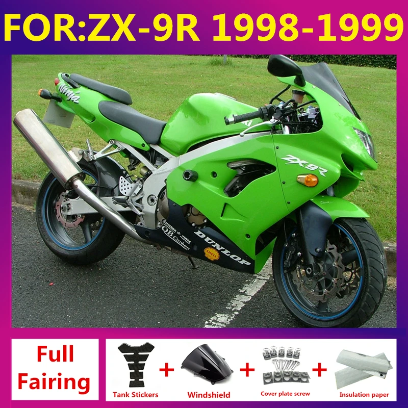

fairings Kit fit For KAWASAKI NINJA ZX 9R 9 R ZX9R 1998 1999 ZX-9r 1998 1999 full Fairing zxmt set green black