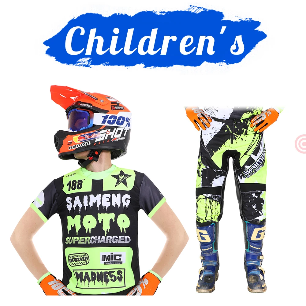

motocross gear set for kids racing suit MOTO Off-road Youth Motorcycle children short sleeve Bicycle boy girl Enduro Downhill