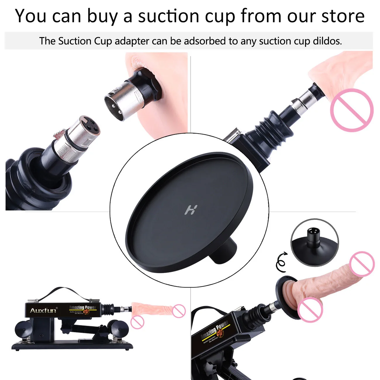 Sex Toy AUXFUN Automatic Sex Machine with 3XLR System for Couples Speed-Adjustable Thrusting Sexy Guns with Big Black Dildos for lesbian