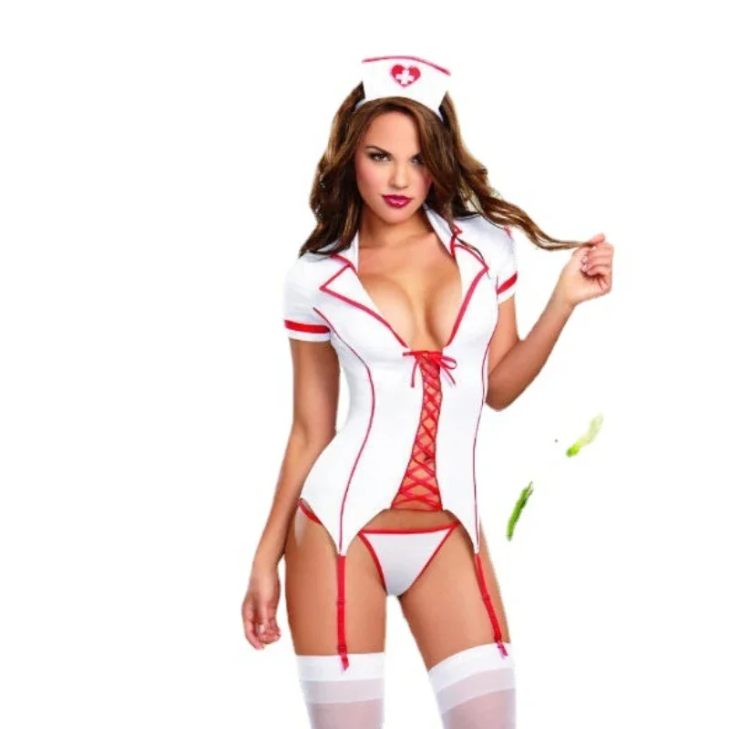 

Cosplay Waist Shaper Corset Body Harness Lingerie Breast Exposing Dress Porn Underwear Erotic Enfermera Sexy Nurse Costume