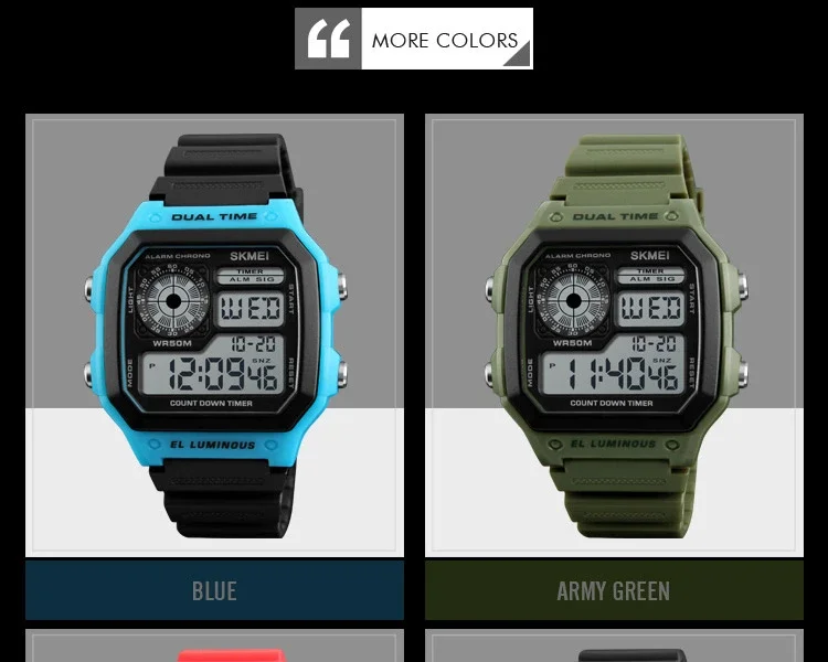 SKMEI 1299  Alarm Male Digital Watch reloj hombre Outdoor Sport Watch Fashion Men PU Strap Multifunction Waterproof Watches
