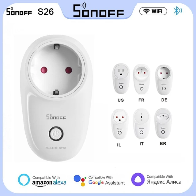 Sonoff S26 WiFi Smart Socket US/UK/CN/AU/EU Wireless Plug Power Sockets  Smart Home Switch Work With Alexa Google Assistant IFTTT - AliExpress