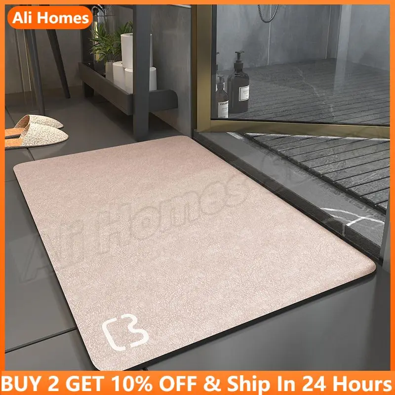 39x60CM Stone Bath Mat Non-Slip Super Absorbent Diatomaceous Earth