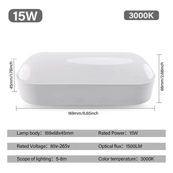 Modern LED Wall Sconce, 15W Adjustable Light for Indoor & Outdoor Spaces (15W 3000K)