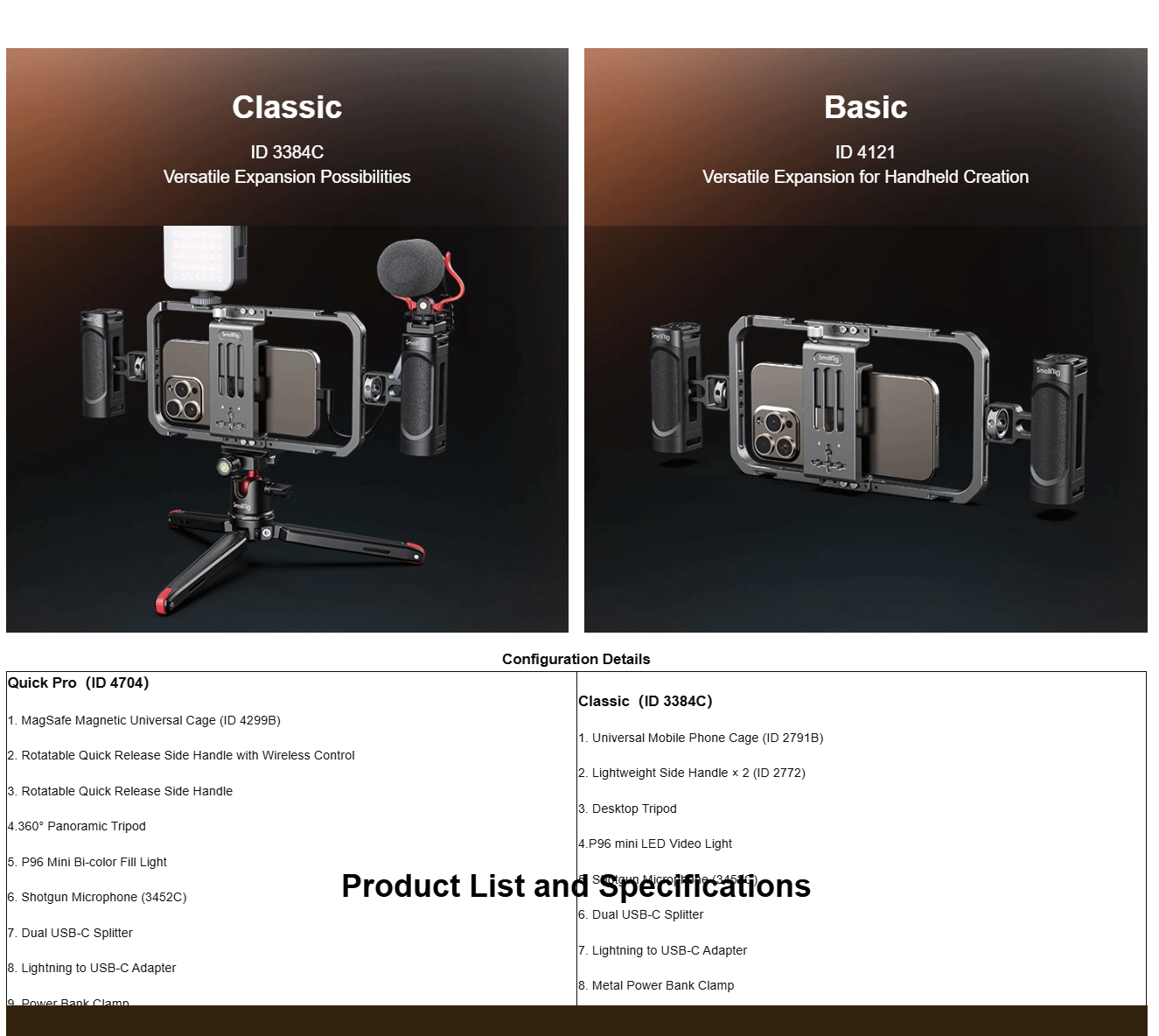 Videography Kit Quick Pro/Basic Edition for Smartphone Creator with Audio and Li