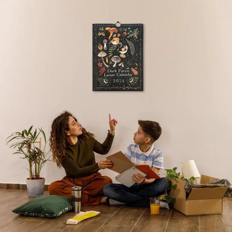 Dark Forest Lunar Calendar Contains 12 Dark Forest Scenes llustrations Drawn Throughout The Year Christmas Decoraitons