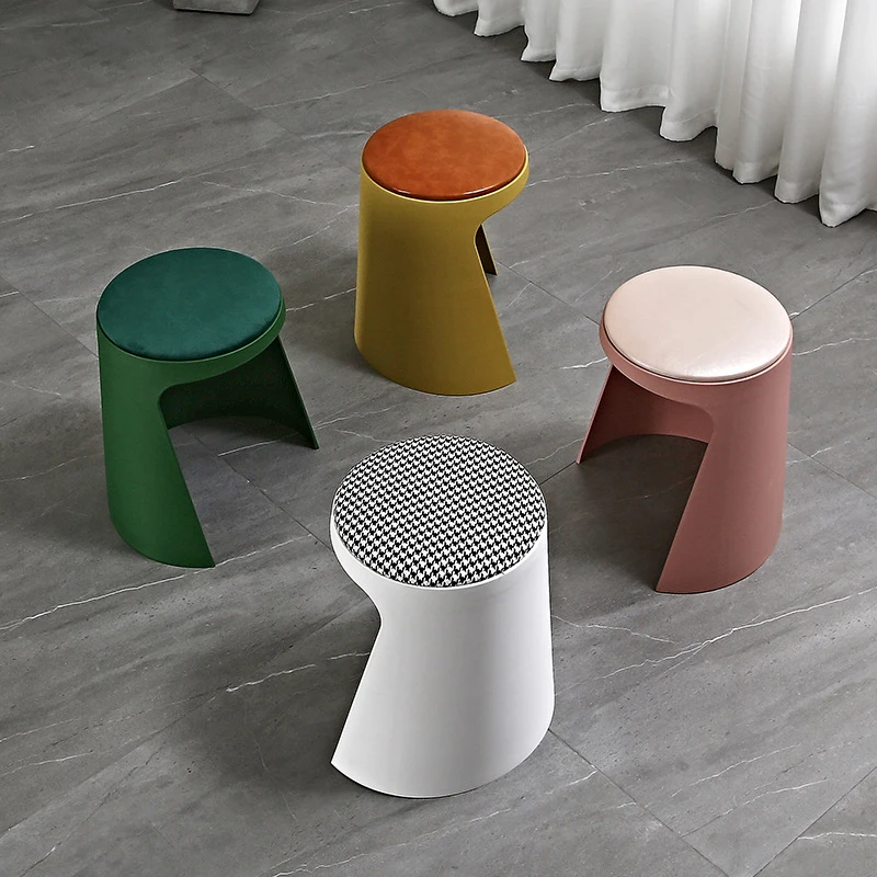 

Plastic Stool Fashion Home Helmet Modern Simple Adult Dining Stool Northern European Ins Internet Fashion High Stool Bench