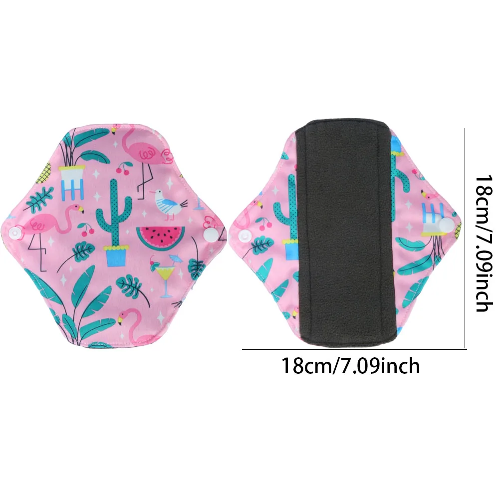 3PCS Gray Polar Fleece Washable Sanitary Pad 18*18cm Waterproof Breathable Menstrual Pad Women Reusable Day Mini Pantyliner