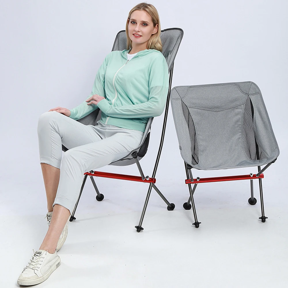 

Outdoor Portable Ultra-light Aluminum Alloy Folding Chair Camping Beach Barbecue Moon Chair Self-driving Leisure Fishing Chair