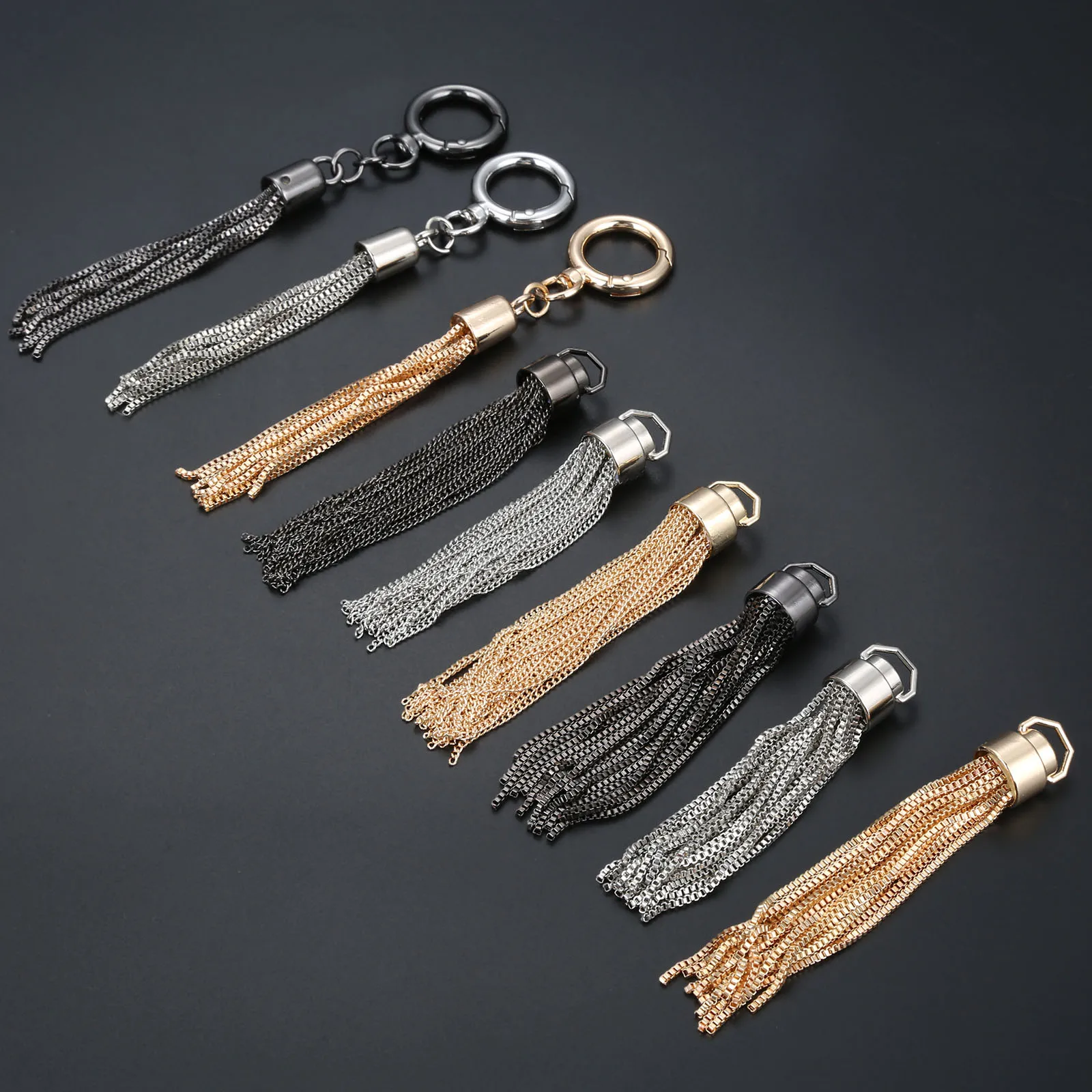 1 PC Metal Chain Tassel tassel fringe tassel decoration tassel accessories tassel trim mini tassels leather tassels Leather Bags Jewelry Curtain Garments Decorative Accessories DIY Key Cell Phone Bag Fringe Trim Tassels