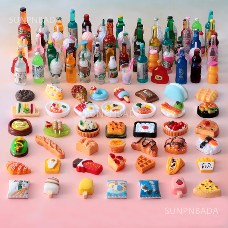 Cute Miniature Dollhouse Supermarket Food Snacks Mini Cake Wine Drink Blyth BJD Doll Kitchen Accessories doll accessories toys,doll accessories