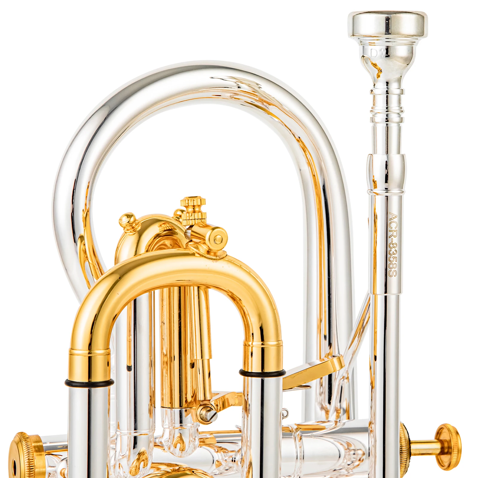 AUROSUS ACR-8358S Silver Plated Double Trigger Cornet Horn B-Flat Monel Valve W/Case