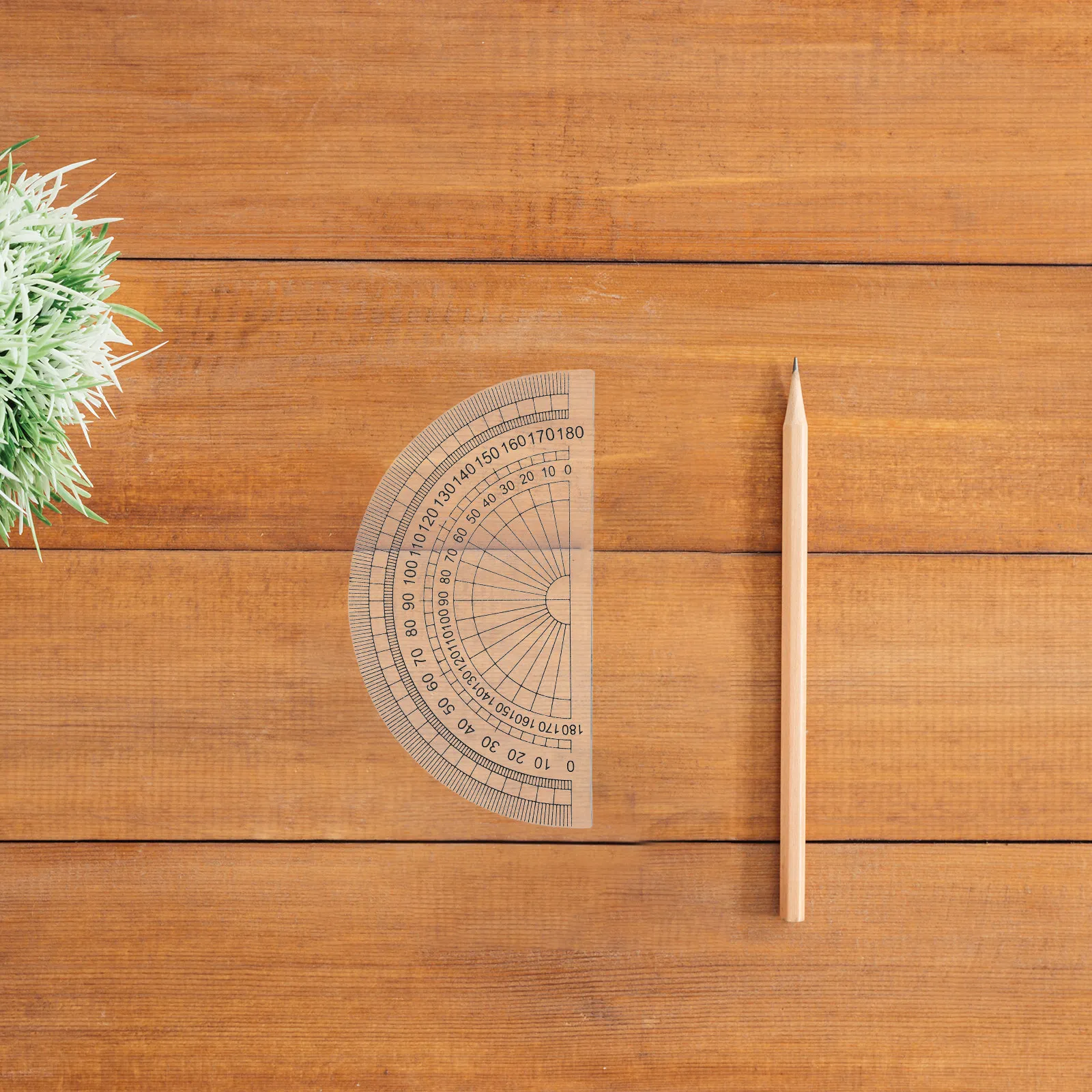 50Pcs 투명 플라스틱 각도기 10Cm 4인치 반원형 수학 각도기 180도 기하학 그리기 학교 사무실 학생용