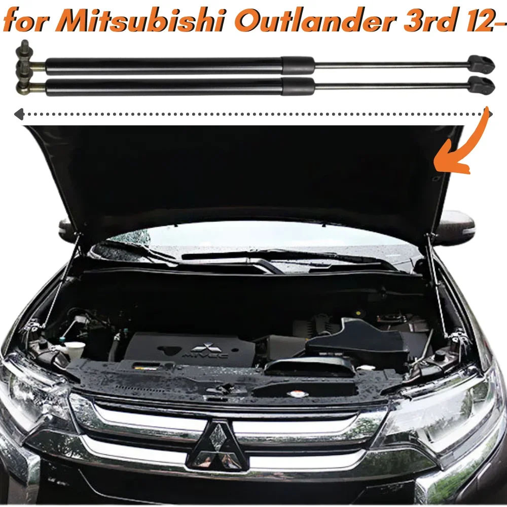 

Qty(2) Front Bonnet Hood Gas Struts Springs Dampers for Mitsubishi Outlander GF/GG/ZJ/ZK/ZL 3rd 2012-present Lift Supports Shock