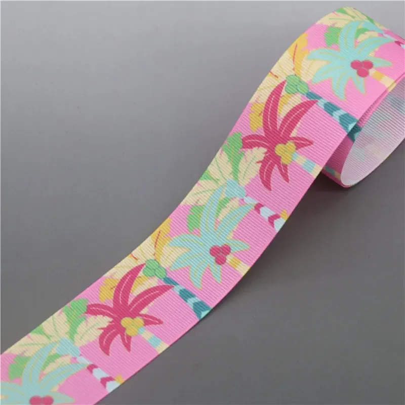 DHK 38mm 10yards Mermaid Ocean Shell Dinosaur Printed Grosgrain Ribbon Accessories Headwear Decoration Collar DIY Sewing B2350
