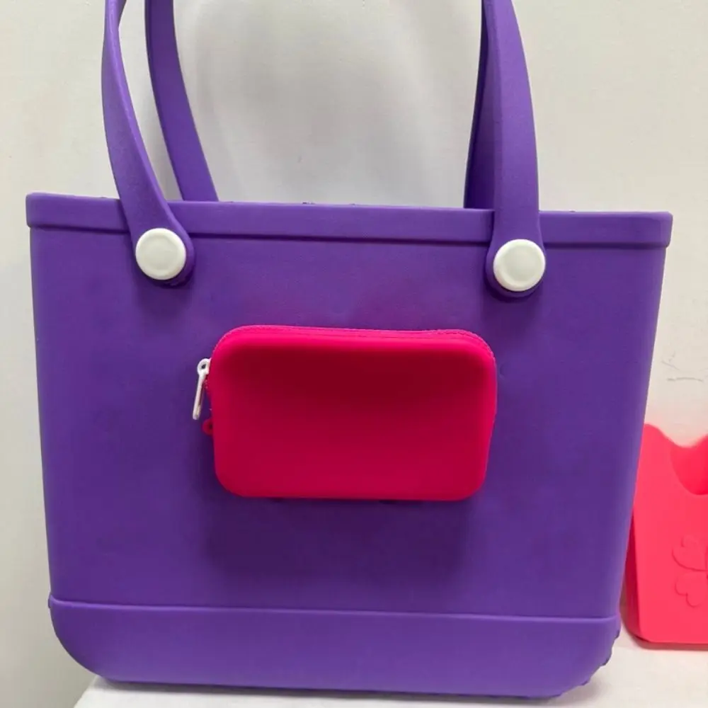 Large-Capacity Solid Color Silicone Wallet EVA Waterproof Coin Bag Cute Beach bag Pendant Storage Bag Bogg Storage