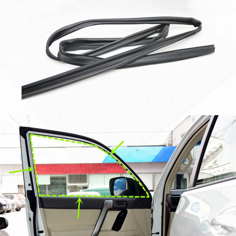 

Door Glass Frame Opening Seal Strip Rubber Black Front Rear Side Sealing For Toyota Land Cruiser Prado LC150 150 2010-2017