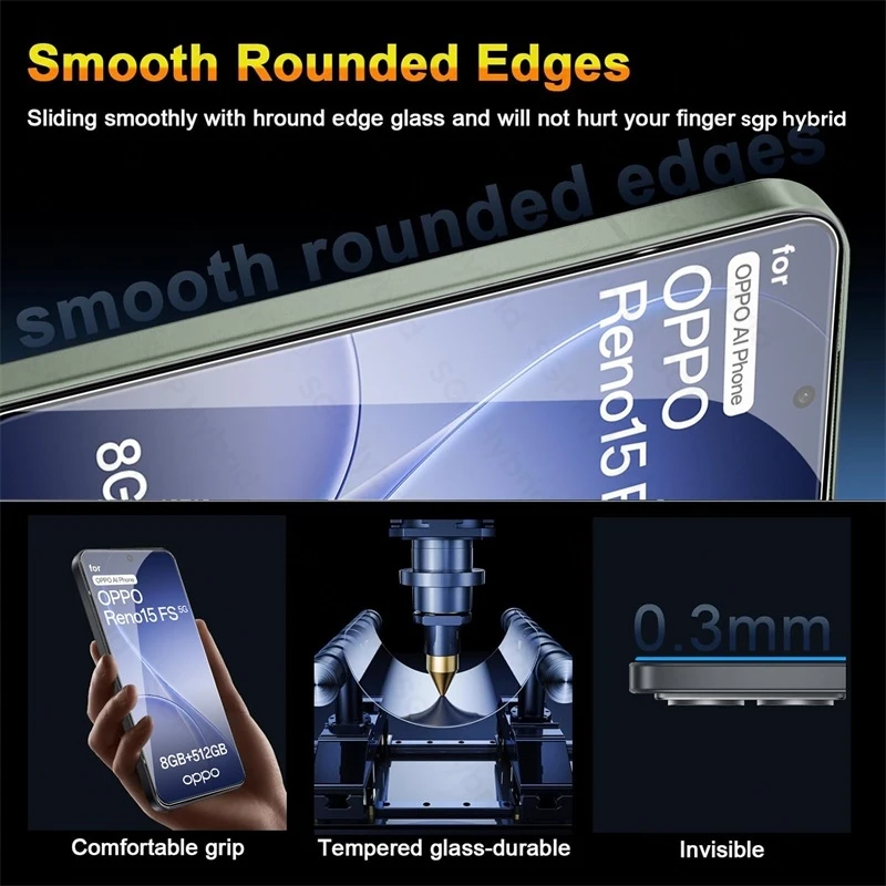 Clear Tempered Glass Screen Protector Set with Phone Case - 3-Pack
